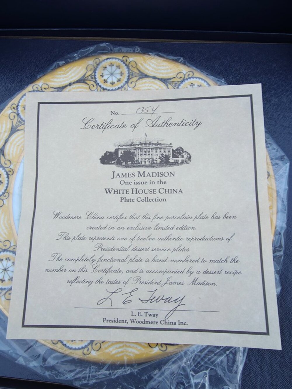 James Madison Woodmere White House Collection Dessert Plate 7.75” USA